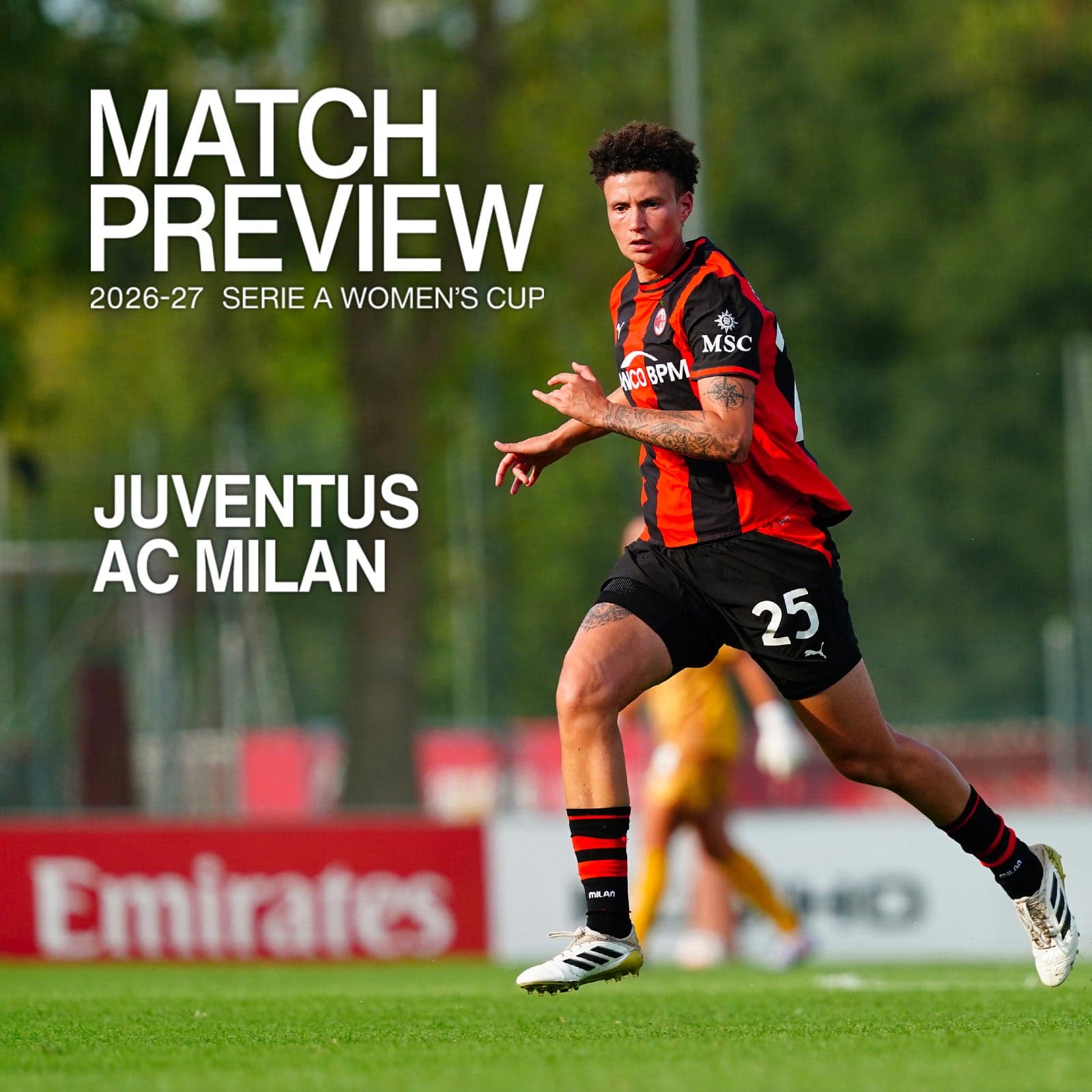 SERIE A WOMEN'S CUP, JUVENTUS v AC MILAN: MATCH PREVIEW
