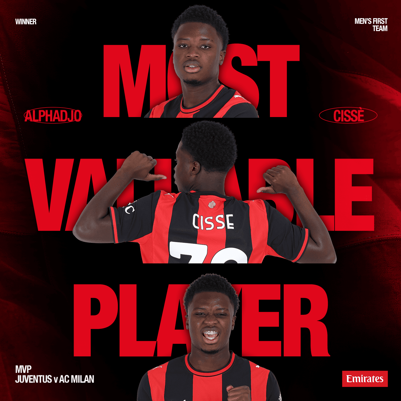 CISSE IS THE MVP FROM JUVENTUS v AC MILAN
