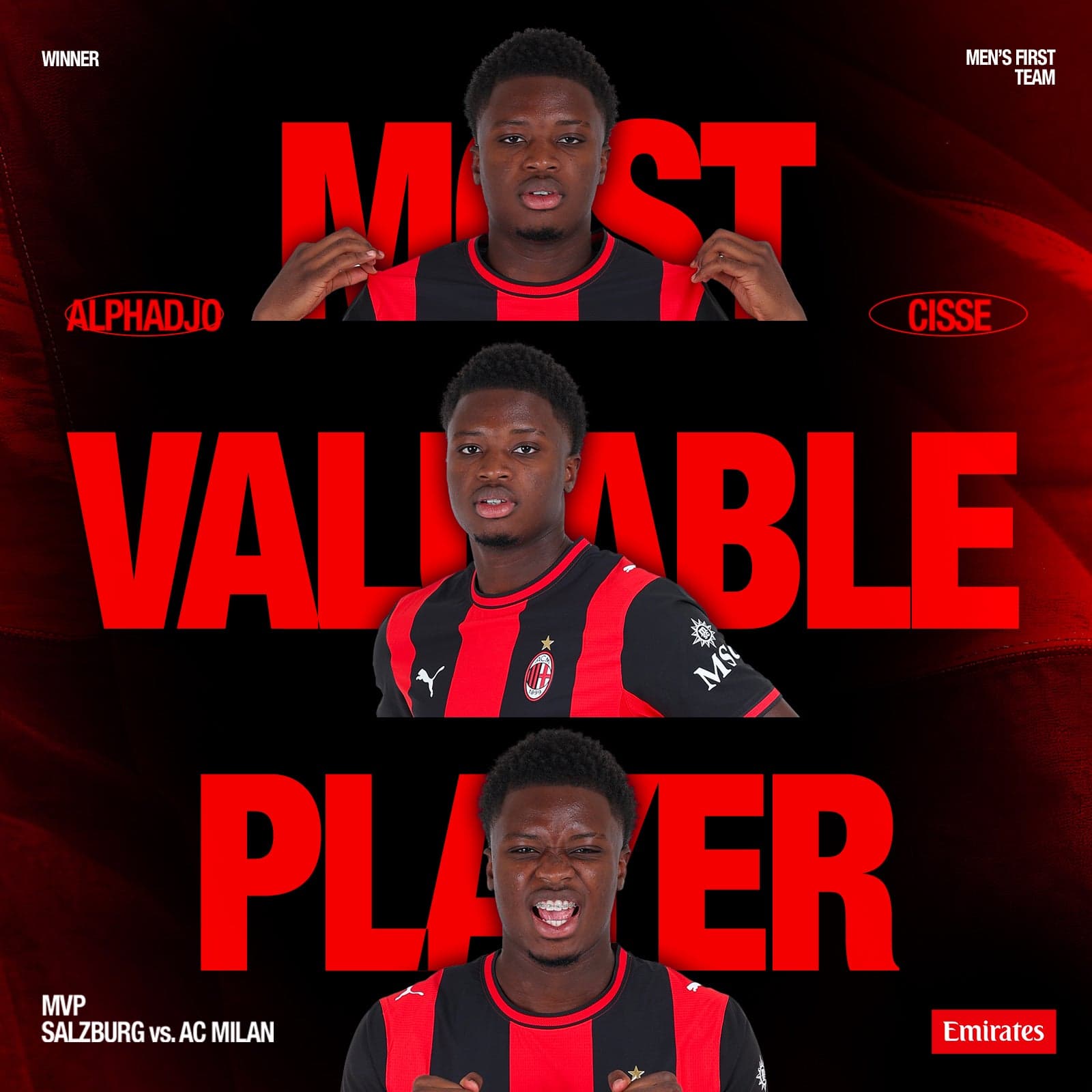 CISSE IS THE MVP FROM SALZBURG vs. AC MILAN