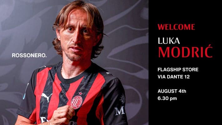 LUKA MODRIĆ INCONTRA I TIFOSI AL FLAGSHIP STORE DI VIA DANTE