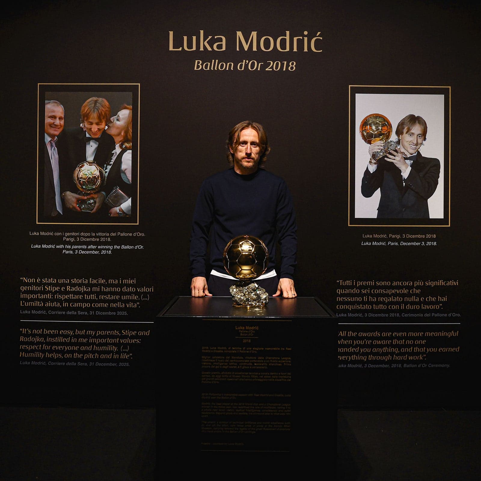 IL PALLONE D'ORO DI LUKA MODRIĆ AL MUSEO MONDO MILAN